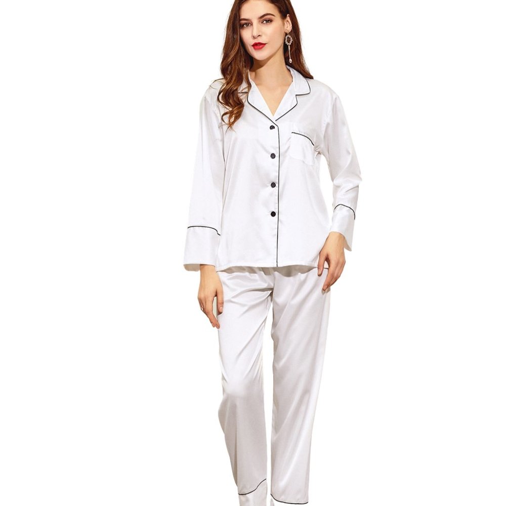 🌟SOLD OUT🌟Silk Satin Nightwear Women Pajamas Set Two-Piece Long Sleeve